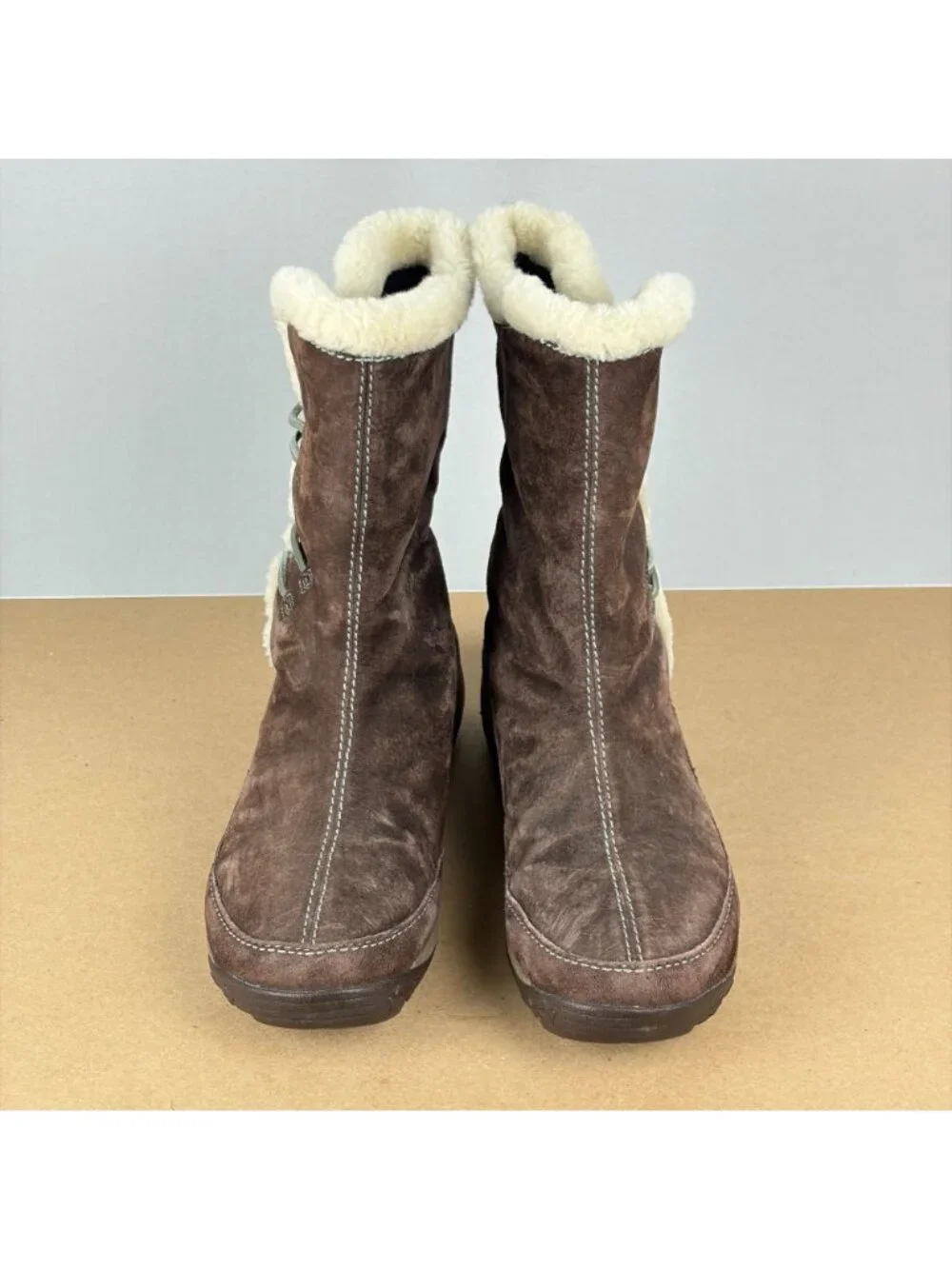 Merrell Yarra Chesnut Suede Boots Womens 9 Brown Insulated Faux Fur Lined